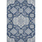 5' X 8' Blue And Ivory Floral Medallion Washable Area Rug With UV Protection