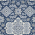 5' X 8' Blue And Ivory Floral Medallion Washable Area Rug With UV Protection