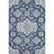 8' X 10' Blue And Ivory Floral Medallion Washable Area Rug With UV Protection