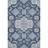 8' X 10' Blue And Ivory Floral Medallion Washable Area Rug With UV Protection