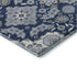 8' X 10' Blue And Ivory Floral Medallion Washable Area Rug With UV Protection