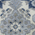 8' X 10' Blue And Ivory Floral Medallion Washable Area Rug With UV Protection