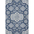 8' X 10' Blue And Ivory Floral Medallion Washable Area Rug With UV Protection