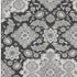 5' X 8' Charcoal And Gray Floral Medallion Washable Area Rug With UV Protection