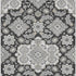 5' X 8' Charcoal And Gray Floral Medallion Washable Area Rug With UV Protection