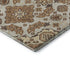 8' Copper And Beige Floral Medallion Washable Round Rug With UV Protection