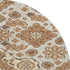 8' Copper And Beige Floral Medallion Washable Round Rug With UV Protection