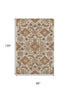 8' X 10' Copper And Beige Floral Medallion Washable Area Rug With UV Protection