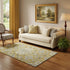 5' X 8' Gold And Ivory Floral Medallion Washable Area Rug With UV Protection
