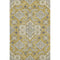 5' X 8' Gold And Ivory Floral Medallion Washable Area Rug With UV Protection