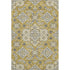 5' X 8' Gold And Ivory Floral Medallion Washable Area Rug With UV Protection