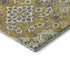 5' X 8' Gold And Ivory Floral Medallion Washable Area Rug With UV Protection