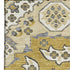 5' X 8' Gold And Ivory Floral Medallion Washable Area Rug With UV Protection