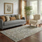 5' X 8' Coffee And Gray Floral Medallion Washable Area Rug With UV Protection