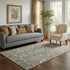 5' X 8' Coffee And Gray Floral Medallion Washable Area Rug With UV Protection