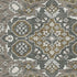5' X 8' Coffee And Gray Floral Medallion Washable Area Rug With UV Protection