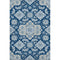 5' X 8' Navy Blue And Ivory Floral Medallion Washable Area Rug With UV Protection