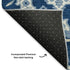 5' X 8' Navy Blue And Ivory Floral Medallion Washable Area Rug With UV Protection