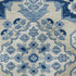 5' X 8' Navy Blue And Ivory Floral Medallion Washable Area Rug With UV Protection