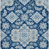 5' X 8' Navy Blue And Ivory Floral Medallion Washable Area Rug With UV Protection