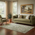 5' X 8' Sage And Copper Floral Medallion Washable Area Rug With UV Protection