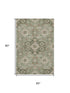 5' X 8' Sage And Copper Floral Medallion Washable Area Rug With UV Protection
