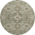 8' Sage And Copper Floral Medallion Washable Round Rug With UV Protection