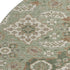 8' Sage And Copper Floral Medallion Washable Round Rug With UV Protection