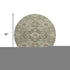 8' Sage And Copper Floral Medallion Washable Round Rug With UV Protection