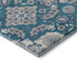 8' Teal And Ivory Floral Medallion Washable Round Rug With UV Protection