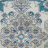 8' Teal And Ivory Floral Medallion Washable Round Rug With UV Protection