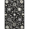 5' X 8' Black And Ivory Floral Washable Area Rug With UV Protection