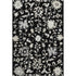 5' X 8' Black And Ivory Floral Washable Area Rug With UV Protection
