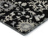 5' X 8' Black And Ivory Floral Washable Area Rug With UV Protection
