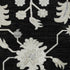 5' X 8' Black And Ivory Floral Washable Area Rug With UV Protection