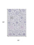 5' X 8' Lavender And Gray Floral Washable Area Rug With UV Protection