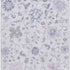 5' X 8' Lavender And Gray Floral Washable Area Rug With UV Protection