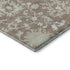 8' Taupe Ivory And Gray Floral Washable Round Rug With UV Protection