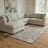 8' X 10' Taupe Ivory And Gray Floral Washable Area Rug With UV Protection