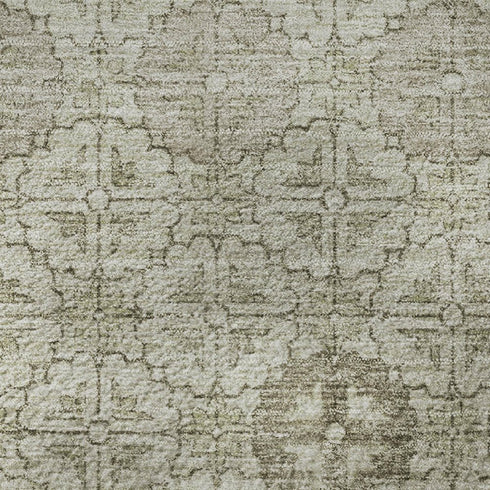 5' X 8' Beige And Taupe Geometric Washable Area Rug With UV Protection