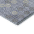 5' X 8' Blue And Ivory Geometric Washable Area Rug With UV Protection