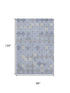 8' X 10' Blue And Ivory Geometric Washable Area Rug With UV Protection