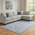 8' X 10' Blue And Ivory Geometric Washable Area Rug With UV Protection
