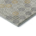 5' X 8' Ivory Gold And Gray Geometric Washable Area Rug With UV Protection