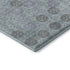8' Teal And Gray Geometric Washable Round Rug With UV Protection