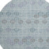8' Teal And Gray Geometric Washable Round Rug With UV Protection