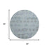 8' Teal And Gray Geometric Washable Round Rug With UV Protection