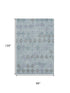 8' X 10' Teal And Gray Geometric Washable Area Rug With UV Protection