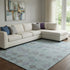8' X 10' Teal And Gray Geometric Washable Area Rug With UV Protection