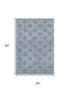 5' X 8' Blue Gray And Ivory Damask Washable Area Rug With UV Protection